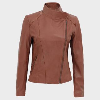 Anzio Tan Women Leather Jacket