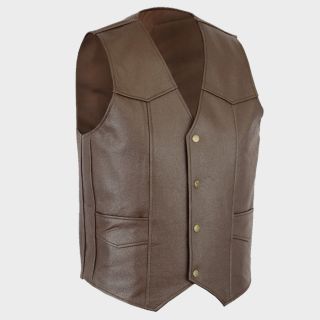 Classic Distressed Brown Vintage Biker Leather Vest