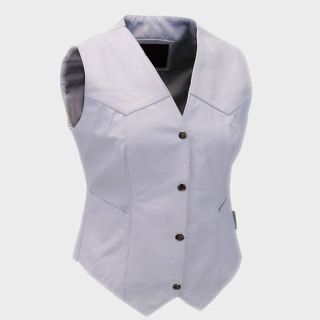 classic White Leather Vest