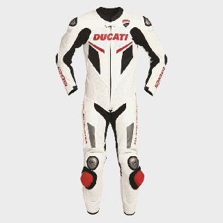 Ducati White Leather Race Suit