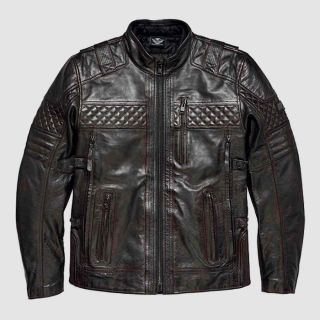 Harley Davidson Triple Vent System Ironstone Men Leather Jacket