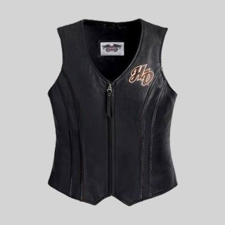 Harley Davidson Women's Embroidered Leather Vest
