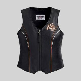 Harley Davidson Women's Juneau Embroidered Leather Vest