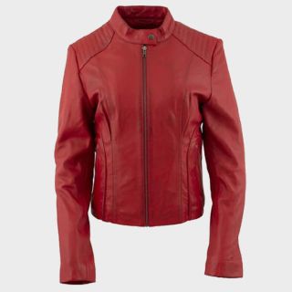 Ladies Red Leather Jacket