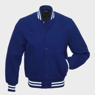 Royal White Full Wool Varsity Jacket