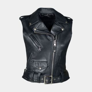 Women biker Leather Vest