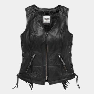 Women Boone Fringed Leather Vest